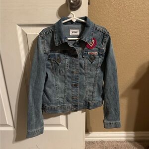 Hudson Jeans Kids Denim Jacket with Heart Patch